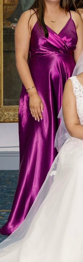 Purple Satin Dress
