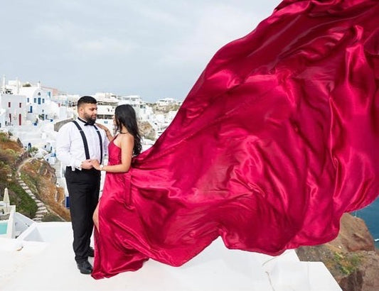 Berry Pink One Shoulder Flying Dress -Long Trail