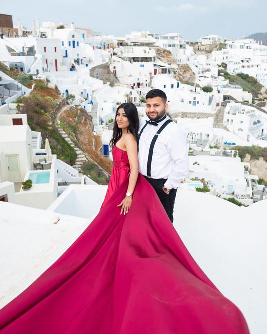 Berry Pink One Shoulder Flying Dress -Long Trail