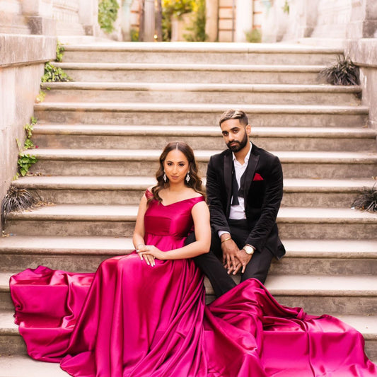 Berry Pink Off shoulder Flying Dress - Medium Trail