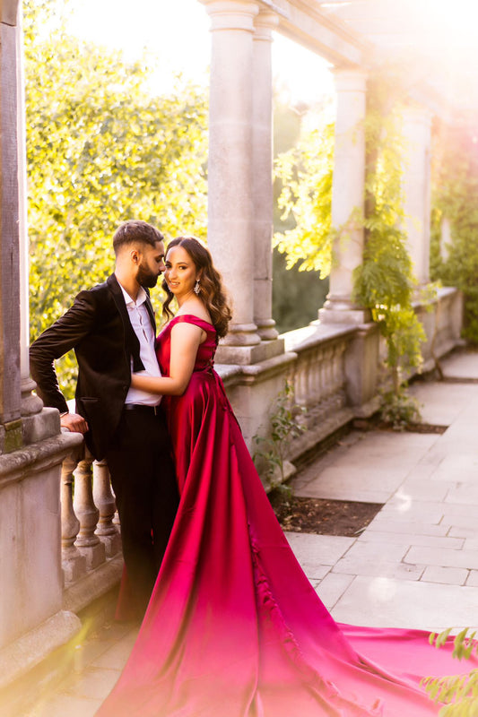 Berry Pink Off shoulder Flying Dress - Medium Trail