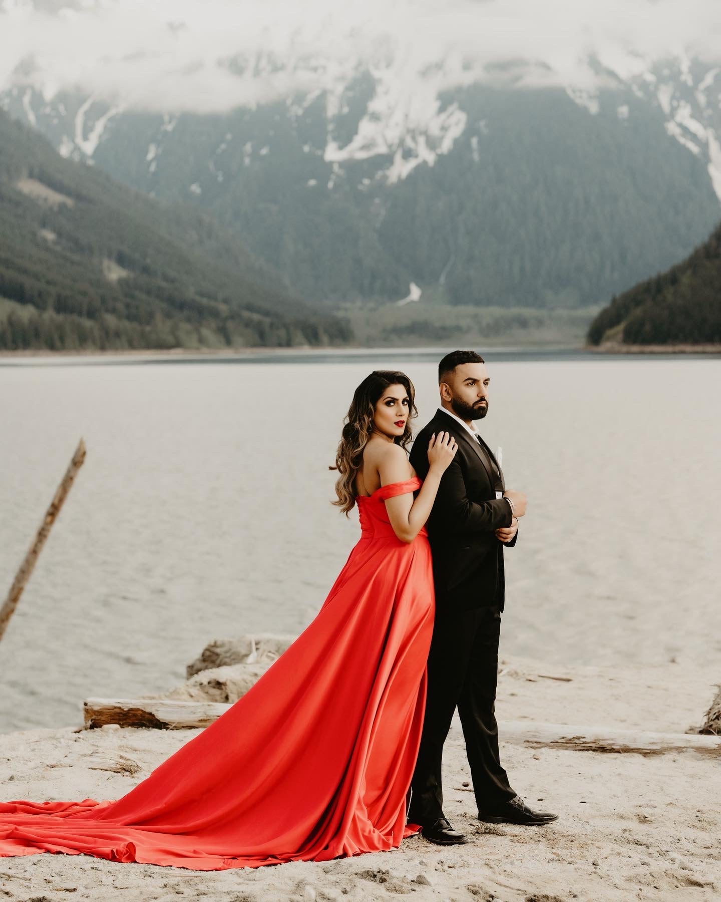 Red off shoulder Flying Dress - Long Trail