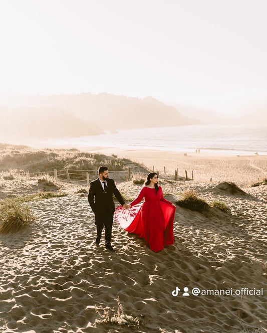 Red Long Sleeve Dress - Long Trail