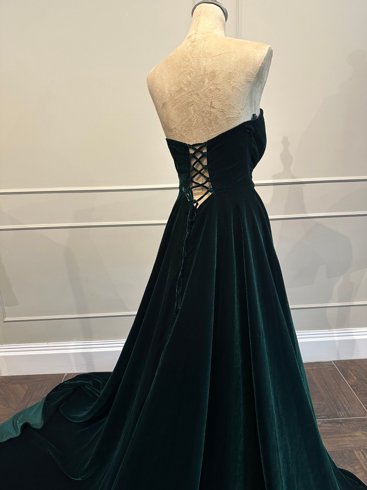 Emerald Green Velvet Gown