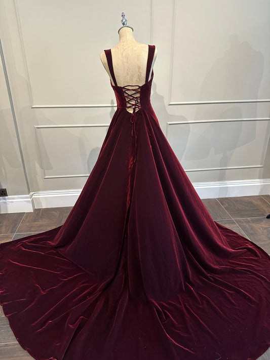 Maroon Velvet Gown