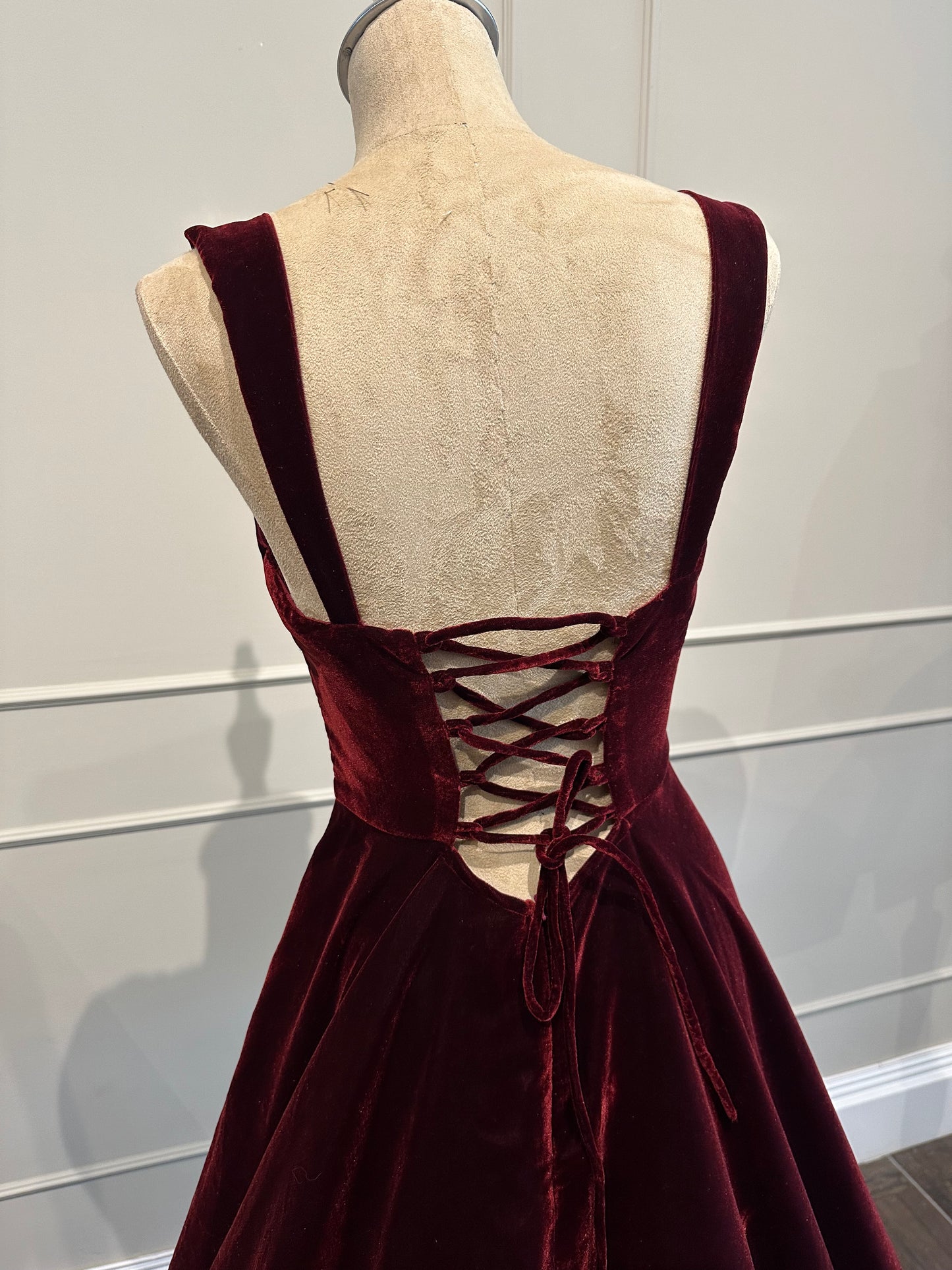 Maroon Velvet Gown