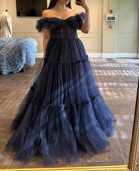 Navy Blue Tulle Dress