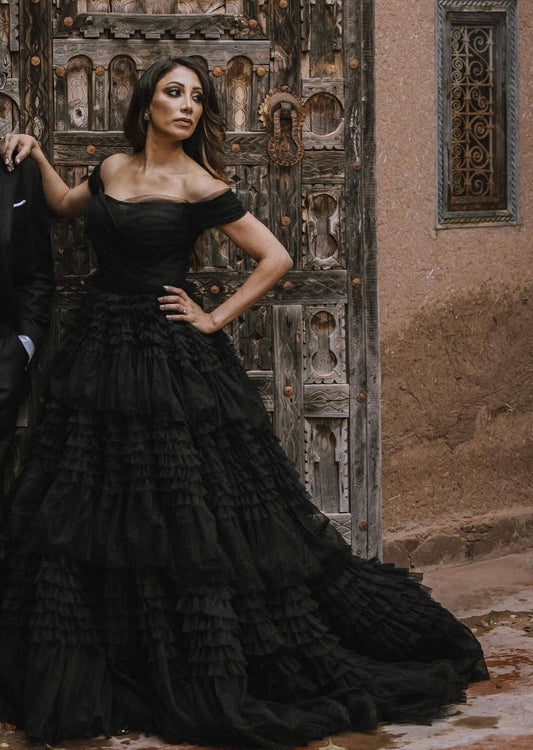 Black Layered Soft Tulle Dress