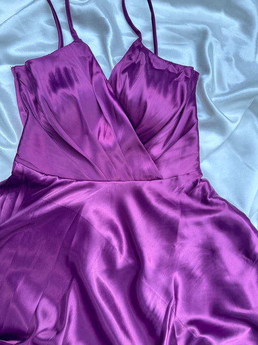 Purple Satin Dress