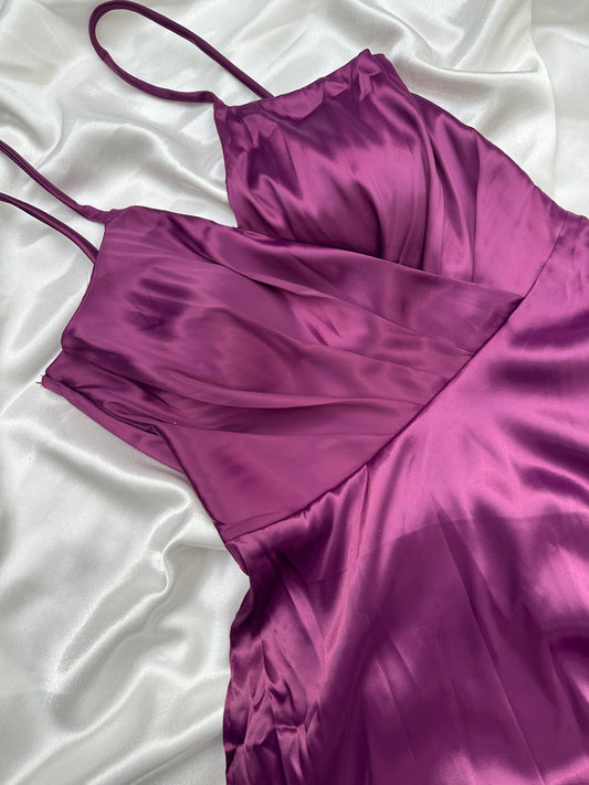 Purple Satin Dress