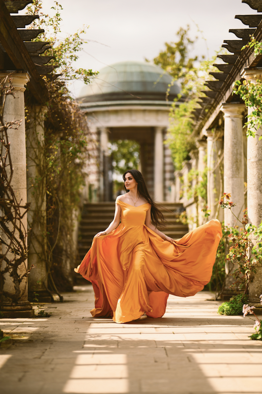 Mustard Yellow off shoulder Flying Dress