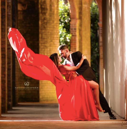 Red Halter Neck Dress -Long Trail