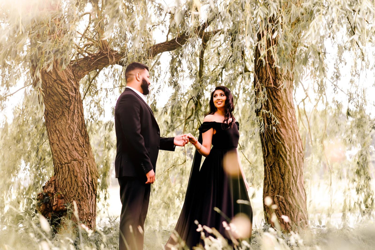 Black Off Shoulder Flying Dress with Shoulder Drapes - Medium Trail