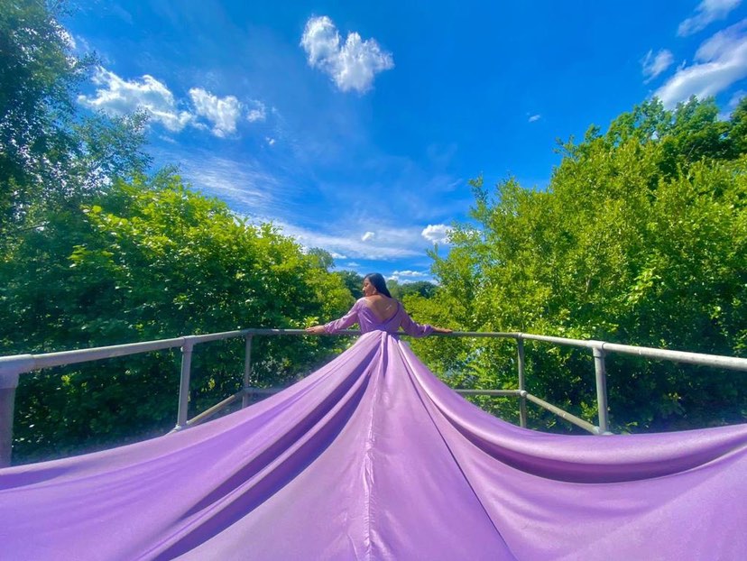 Lilac Cross Over Flying Dress - Long Trail