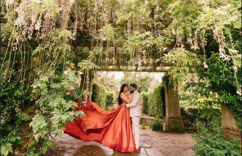 Burnt Orange Off shoulder Flying Dress - Long Trail