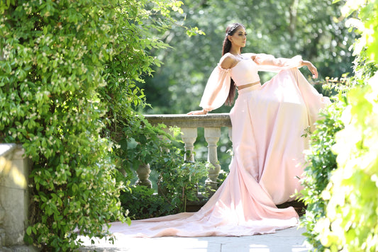 Pink Puff Sleeve Co ord Set - Medium Trail