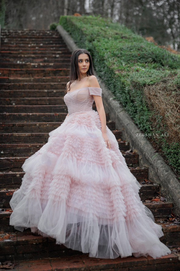Pink Layered Soft Tulle Dress