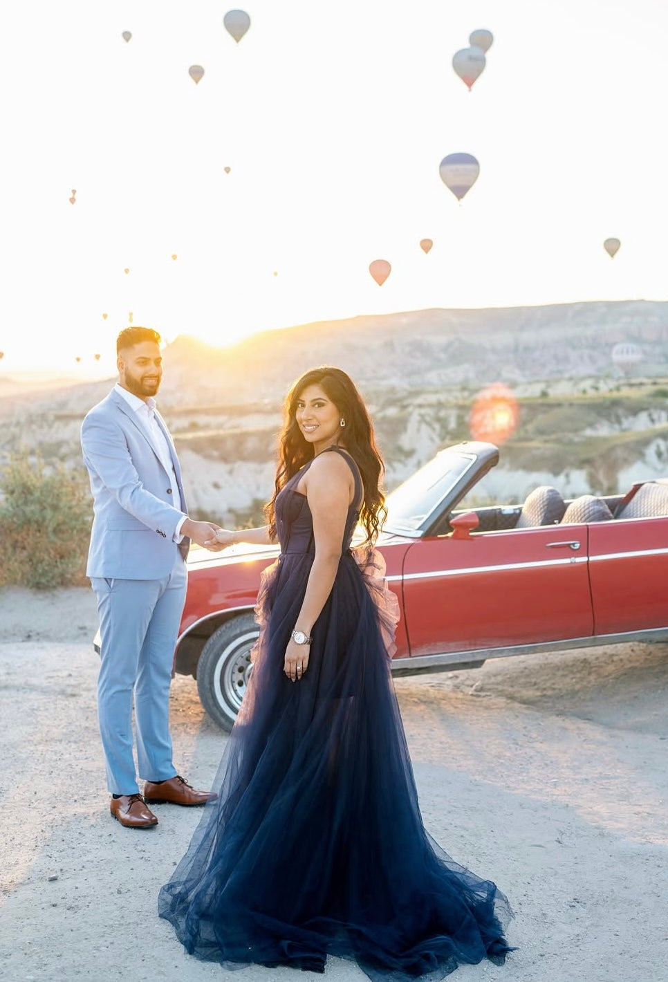 One shoulder Navy Blue Tulle Dress