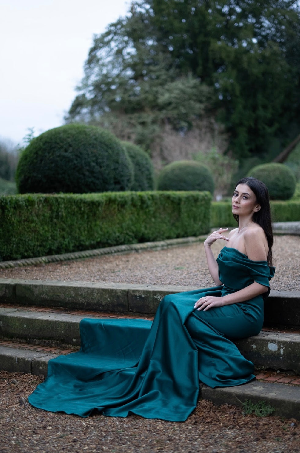 Emerald Green Fitted Gown - TALL
