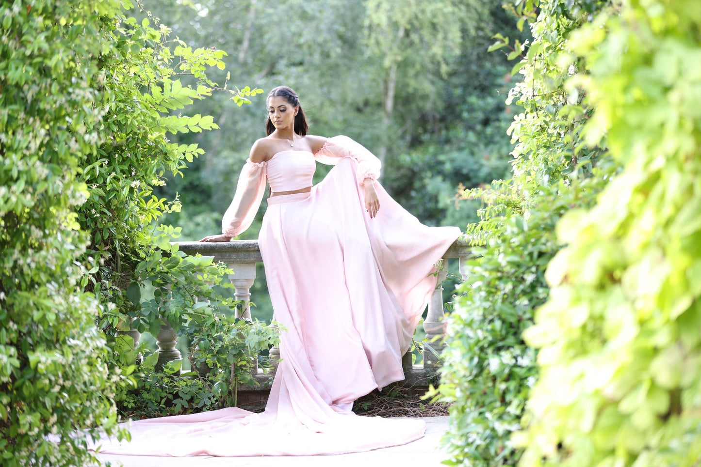 Pink Puff Sleeve Co ord Set - Medium Trail