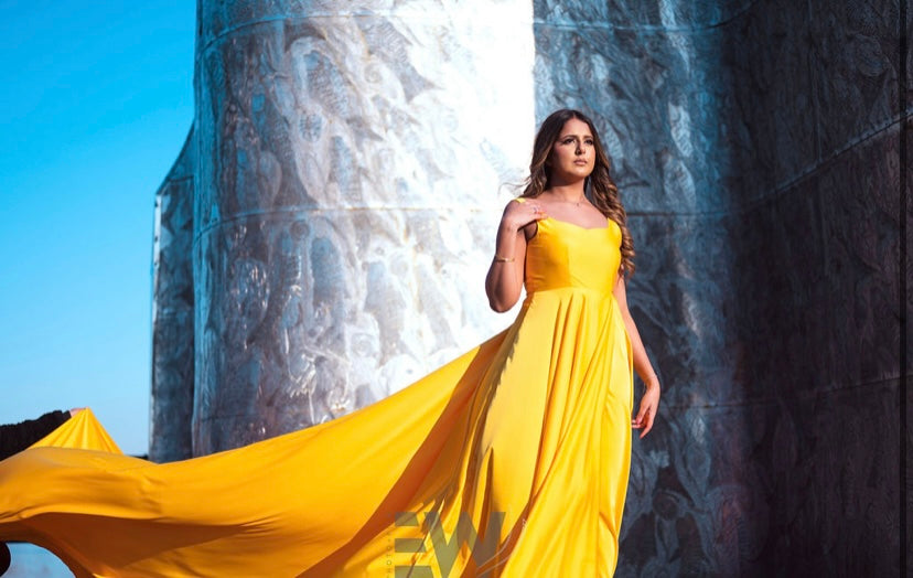 Yellow Classic Flying Dress Long Trail